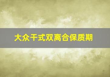 大众干式双离合保质期