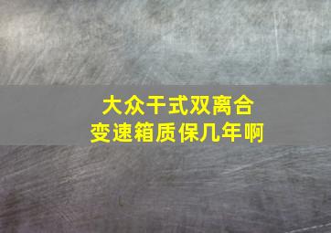 大众干式双离合变速箱质保几年啊