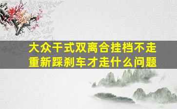 大众干式双离合挂档不走重新踩刹车才走什么问题