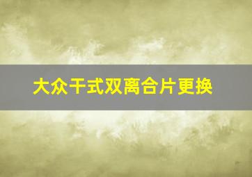 大众干式双离合片更换