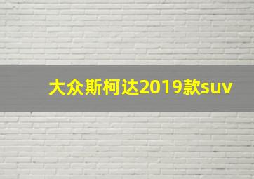 大众斯柯达2019款suv