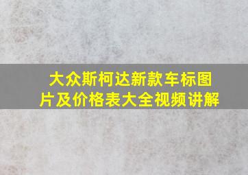 大众斯柯达新款车标图片及价格表大全视频讲解