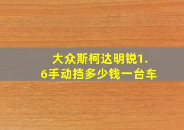 大众斯柯达明锐1.6手动挡多少钱一台车