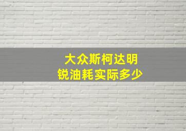 大众斯柯达明锐油耗实际多少