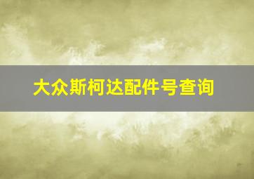 大众斯柯达配件号查询