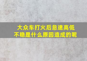 大众车打火后怠速高低不稳是什么原因造成的呢