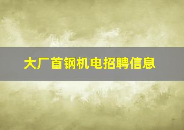 大厂首钢机电招聘信息