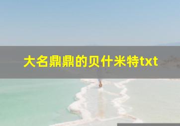 大名鼎鼎的贝什米特txt