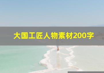 大国工匠人物素材200字