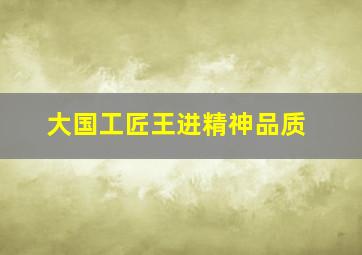 大国工匠王进精神品质