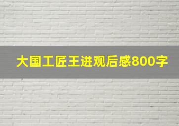 大国工匠王进观后感800字