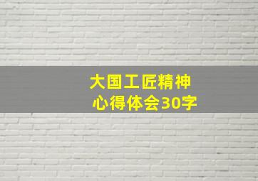 大国工匠精神心得体会30字