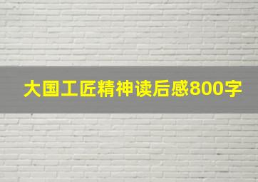 大国工匠精神读后感800字