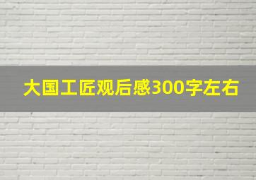 大国工匠观后感300字左右