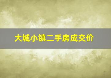 大城小镇二手房成交价