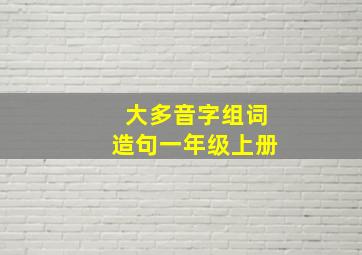 大多音字组词造句一年级上册