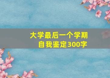 大学最后一个学期自我鉴定300字