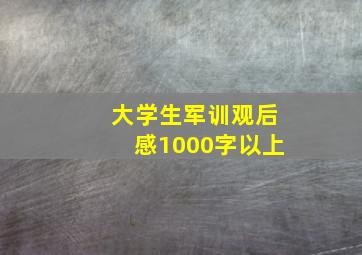 大学生军训观后感1000字以上