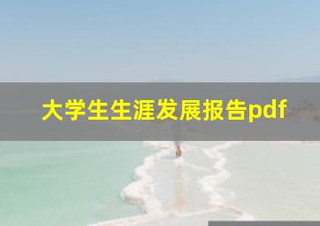 大学生生涯发展报告pdf