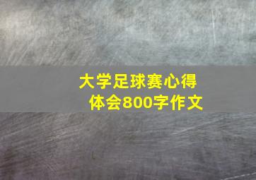 大学足球赛心得体会800字作文