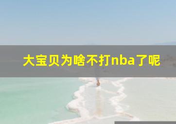 大宝贝为啥不打nba了呢