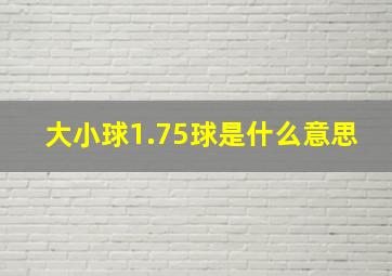 大小球1.75球是什么意思