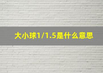 大小球1/1.5是什么意思