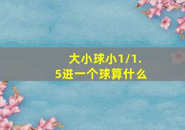 大小球小1/1.5进一个球算什么