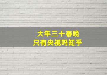 大年三十春晚只有央视吗知乎