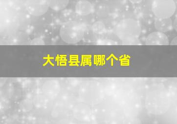 大悟县属哪个省