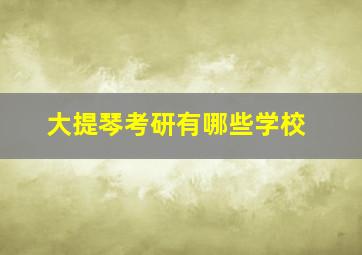 大提琴考研有哪些学校