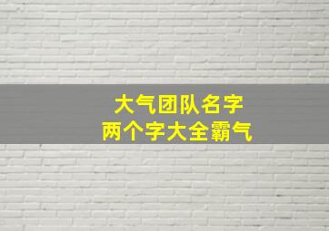 大气团队名字两个字大全霸气