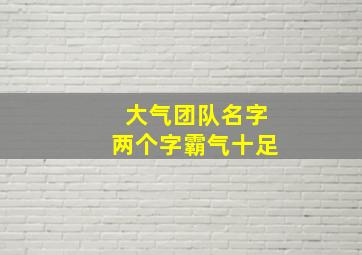 大气团队名字两个字霸气十足