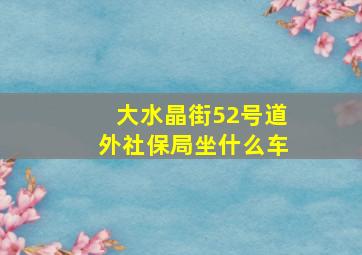 大水晶街52号道外社保局坐什么车