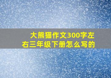 大熊猫作文300字左右三年级下册怎么写的