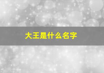 大王是什么名字