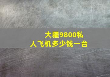 大疆9800私人飞机多少钱一台