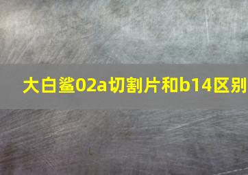 大白鲨02a切割片和b14区别