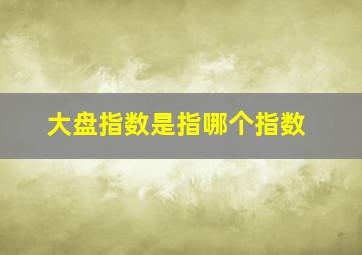 大盘指数是指哪个指数