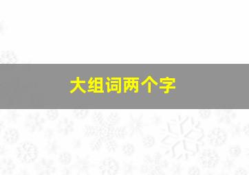 大组词两个字