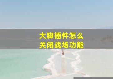 大脚插件怎么关闭战场功能