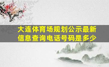 大连体育场规划公示最新信息查询电话号码是多少