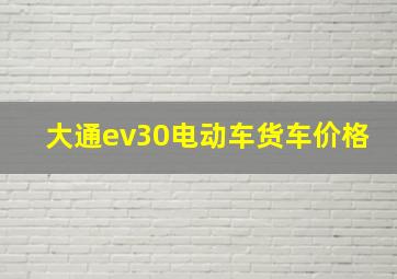 大通ev30电动车货车价格