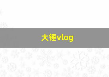 大锤vlog