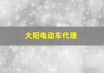 大阳电动车代理