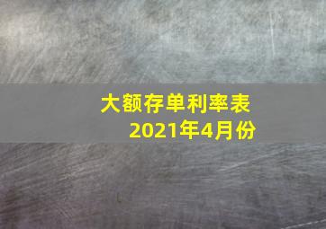 大额存单利率表2021年4月份