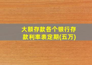 大额存款各个银行存款利率表定期(五万)