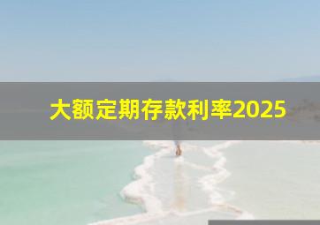 大额定期存款利率2025