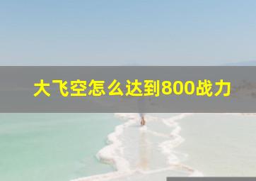 大飞空怎么达到800战力