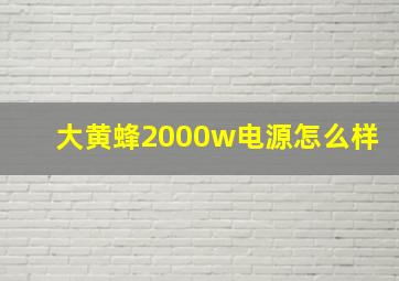 大黄蜂2000w电源怎么样